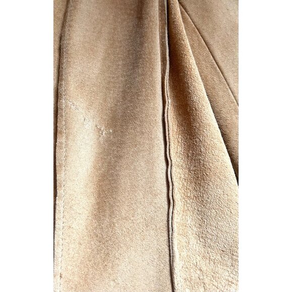 VINTAGE ILLIA SUPER SOFT SUEDE LEATHER TAN TIE FRONT JACKET - Small-Medium - Picture 11 of 11